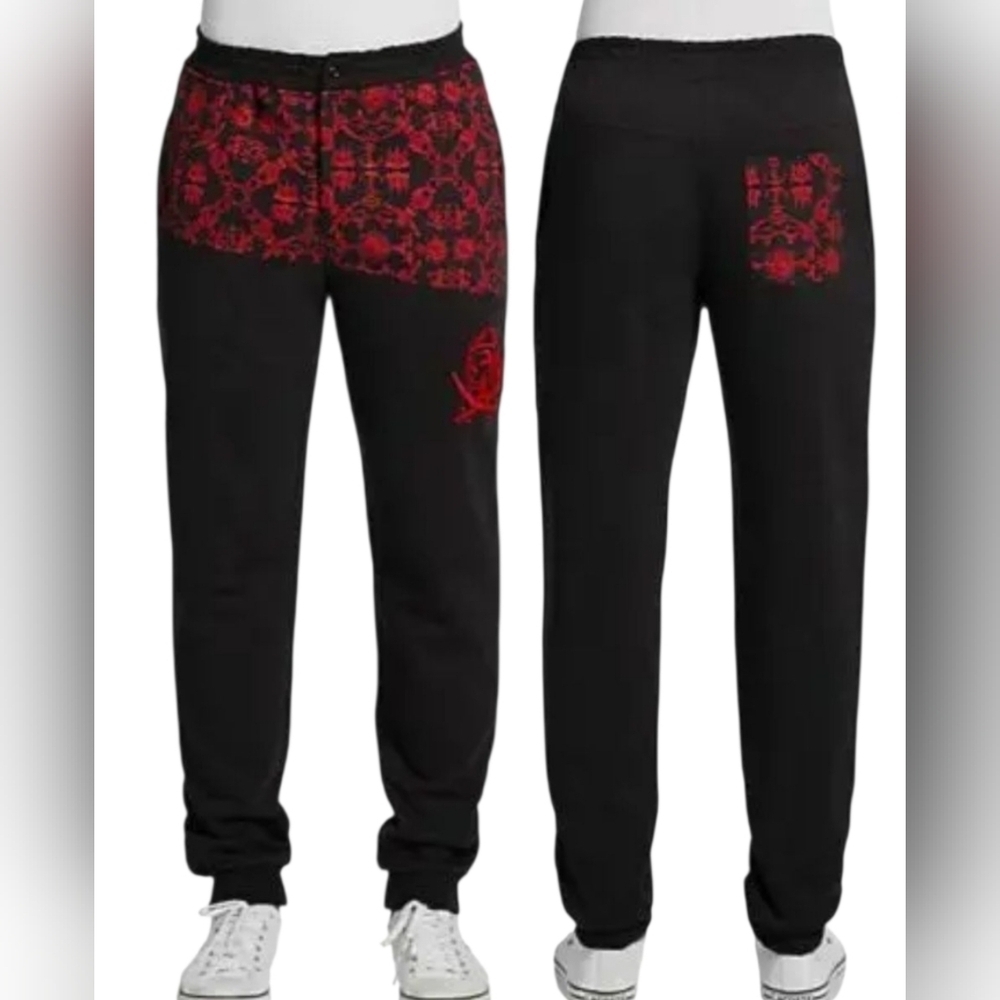 Billionaire Boys Club Cotton Black Red Fantail Print Mens M Sweatpants Joggers